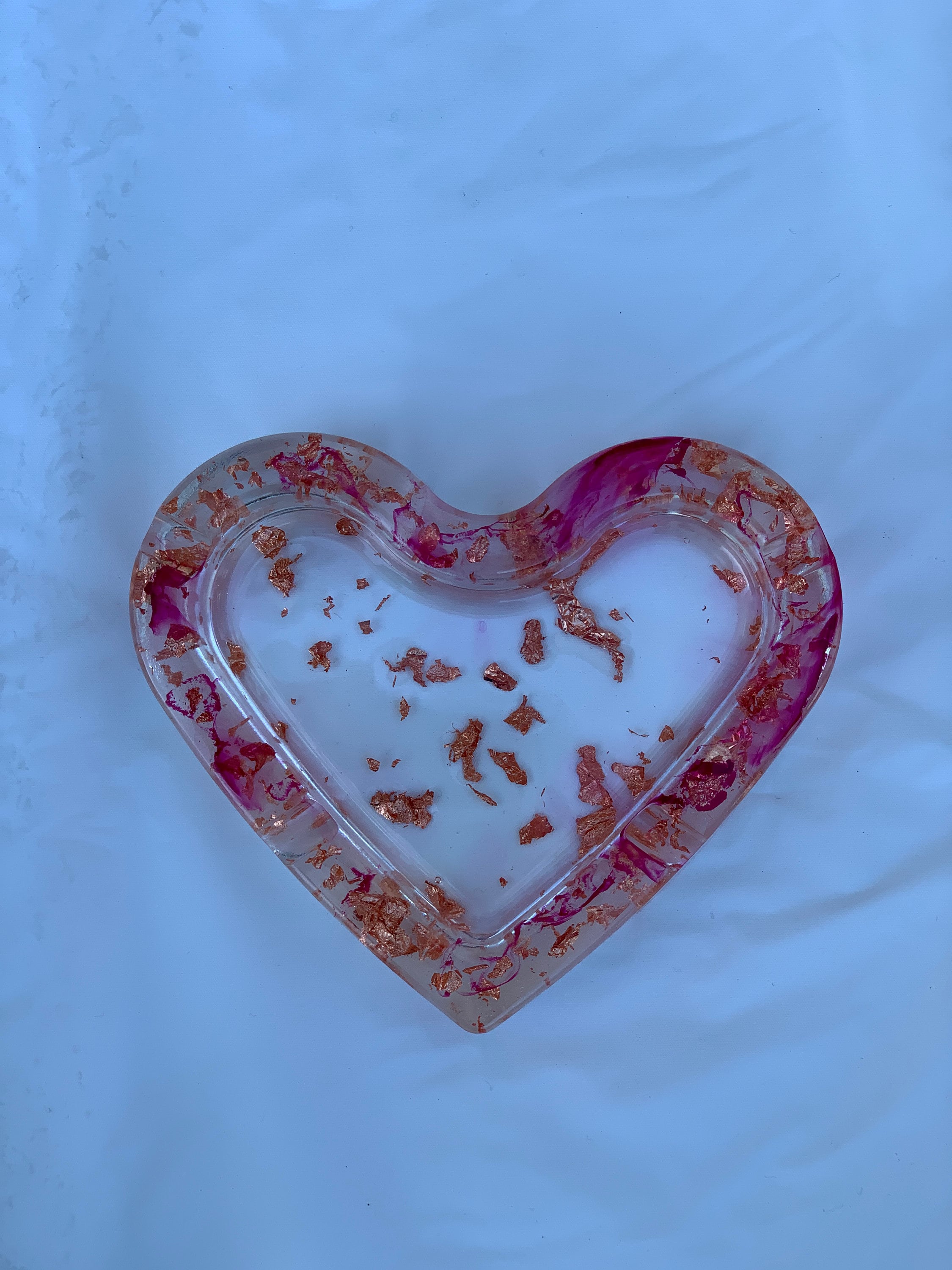 Heart Shaped Resin Ashtray With Rose Gold Flakes - Etsy UK