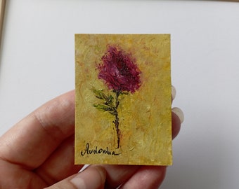Rose Painting Floral Original Artwork Flower Small Painting