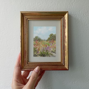 Garden Original Painting Floral Artwork  ACEO Small Painting
