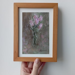 Roses Original Painting Bouquet Artwork Small Painting