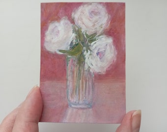 Bouquet ACEO Floral Original Artwork Small Flowers Painting