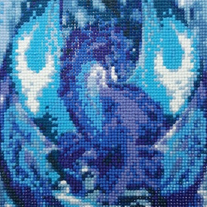 Blue Dragon on Sword Completed 5D Diamond Painting