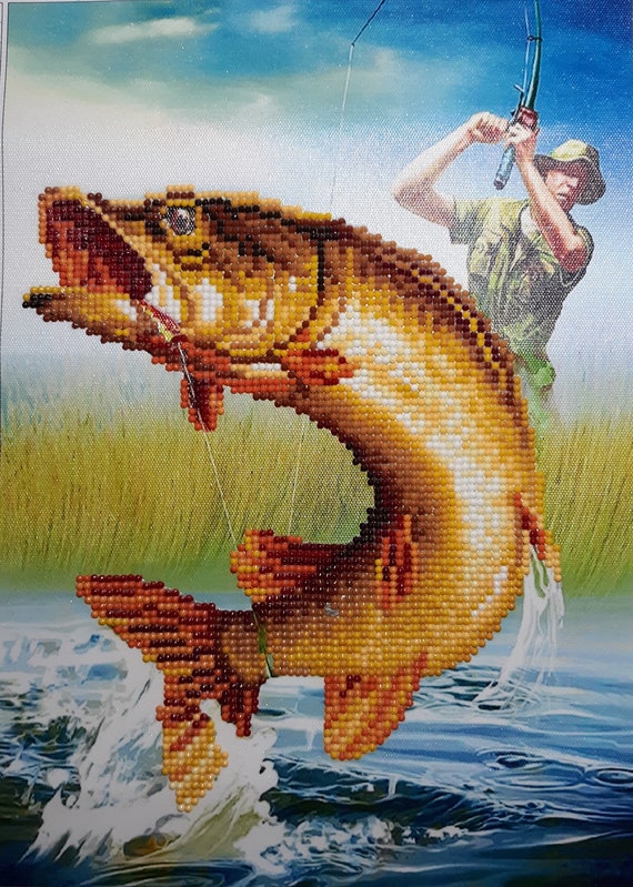 Fishing Completed 5D Diamond Painting 
