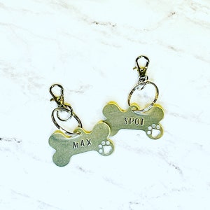 Personalized Hand Stamped Aluminum Dog ID Tag and Ring