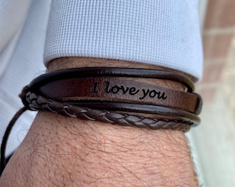 etsy leather bracelet