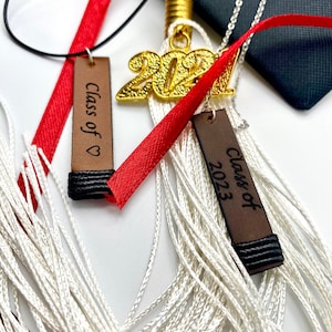 Graduation Gift, Class of Gifts, Personalized Leather Necklace, Gift for Her / Him, Senior Gift, Women and Men Necklace, Unisex Pendant