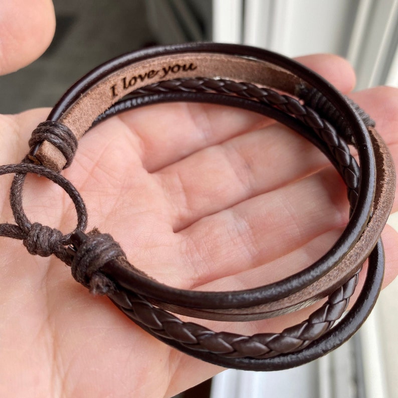 Personalized Leather Bracelet For Men Custom Bracelets Man Etsy