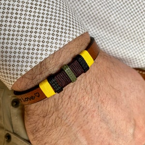 Men's Custom Leather Bracelets, Valentine's Day Gift For Boyfriend, Dad, Husband, Personalized Wristband