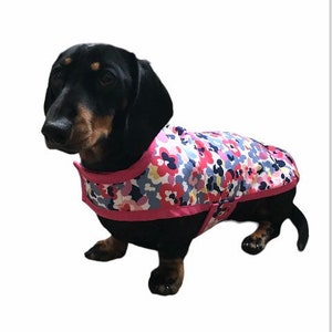 Waterproof Dachshund Coat ( floral soft shell)