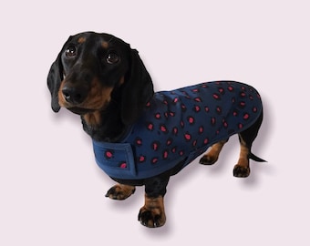 Water Repellent Midnight Pink Dachshund Coat