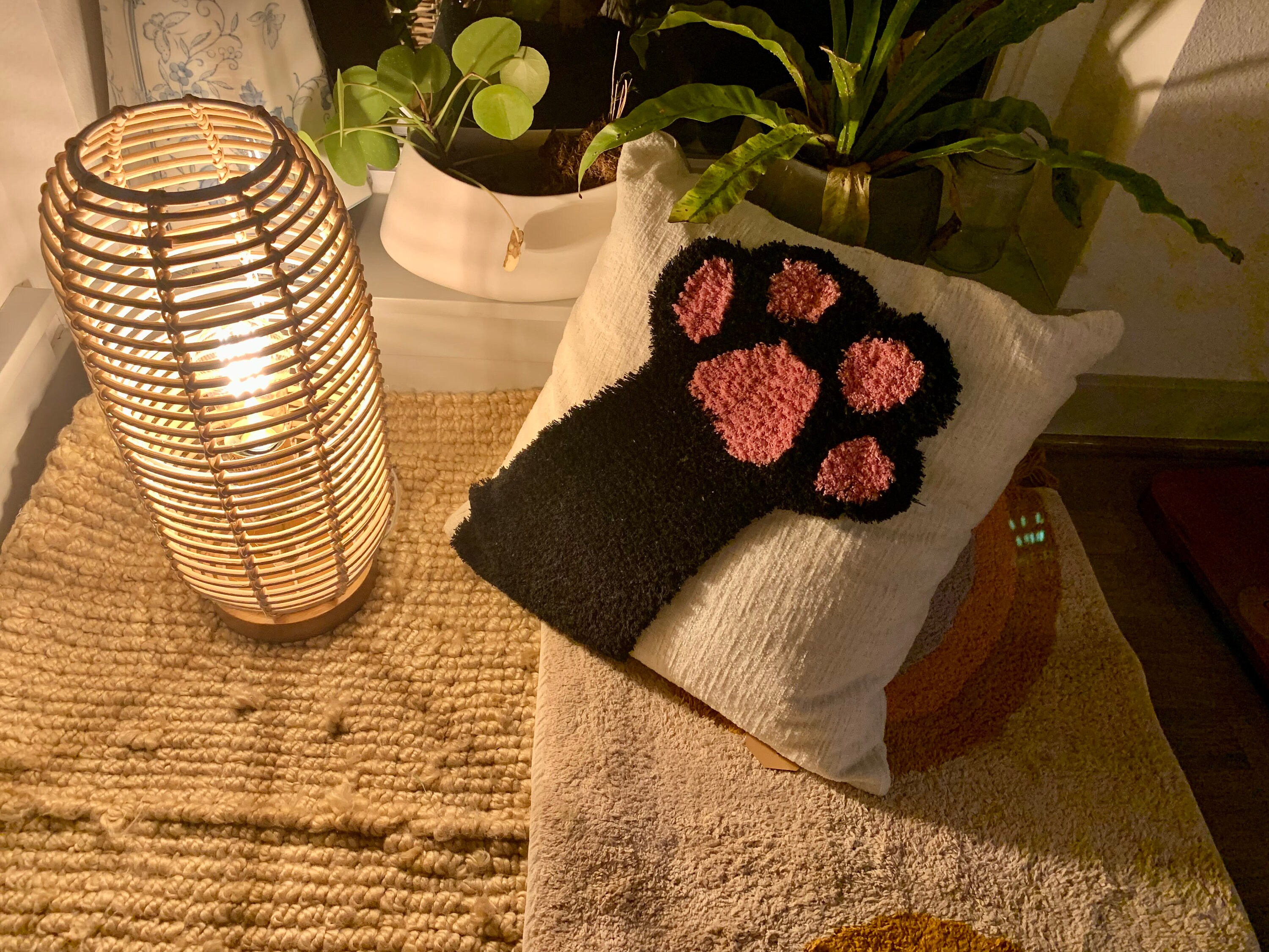 Cricket and Junebug Cat Paw Throw Pillow Cover 18x18 Woven Etsy