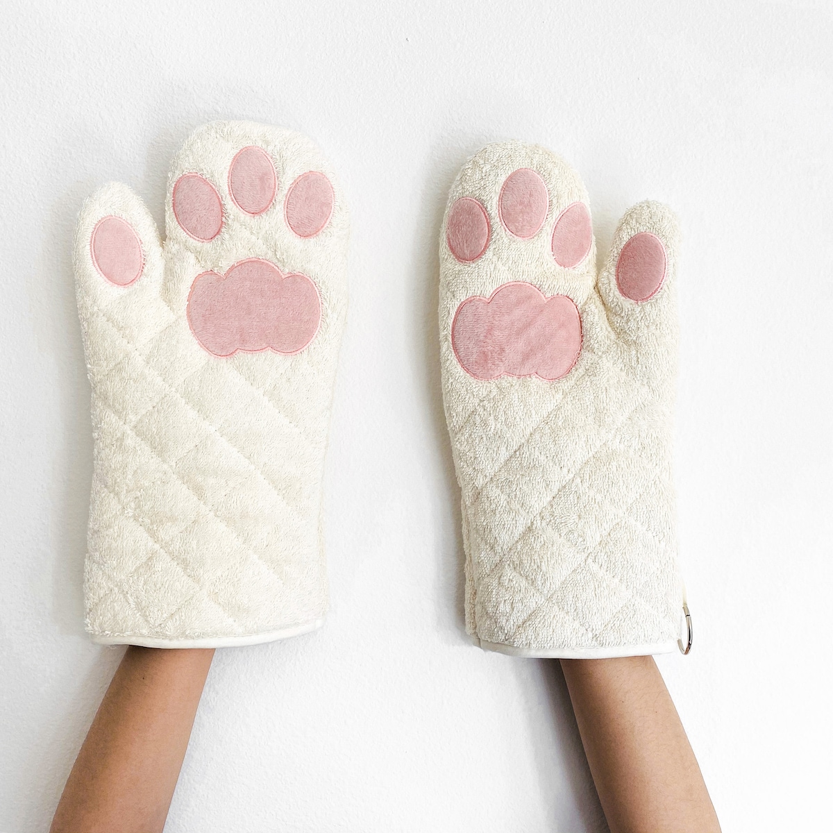 Cricket & Junebug Oven Mitts Cat Paws - White and Pink - Etsy