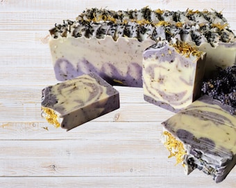 Handcrafted Lavender Calendula Natural Vegan Soap Bar