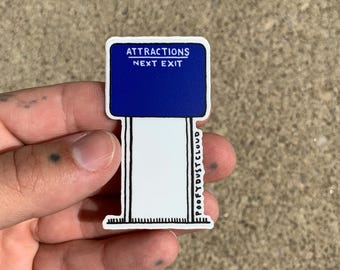 zero attractions highway sign sticker