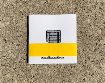 over/overpass small square accordion-folded zine/comic/artist book