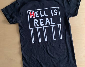 HELL IS REAL Ohio/Indiana billboard black adult tee