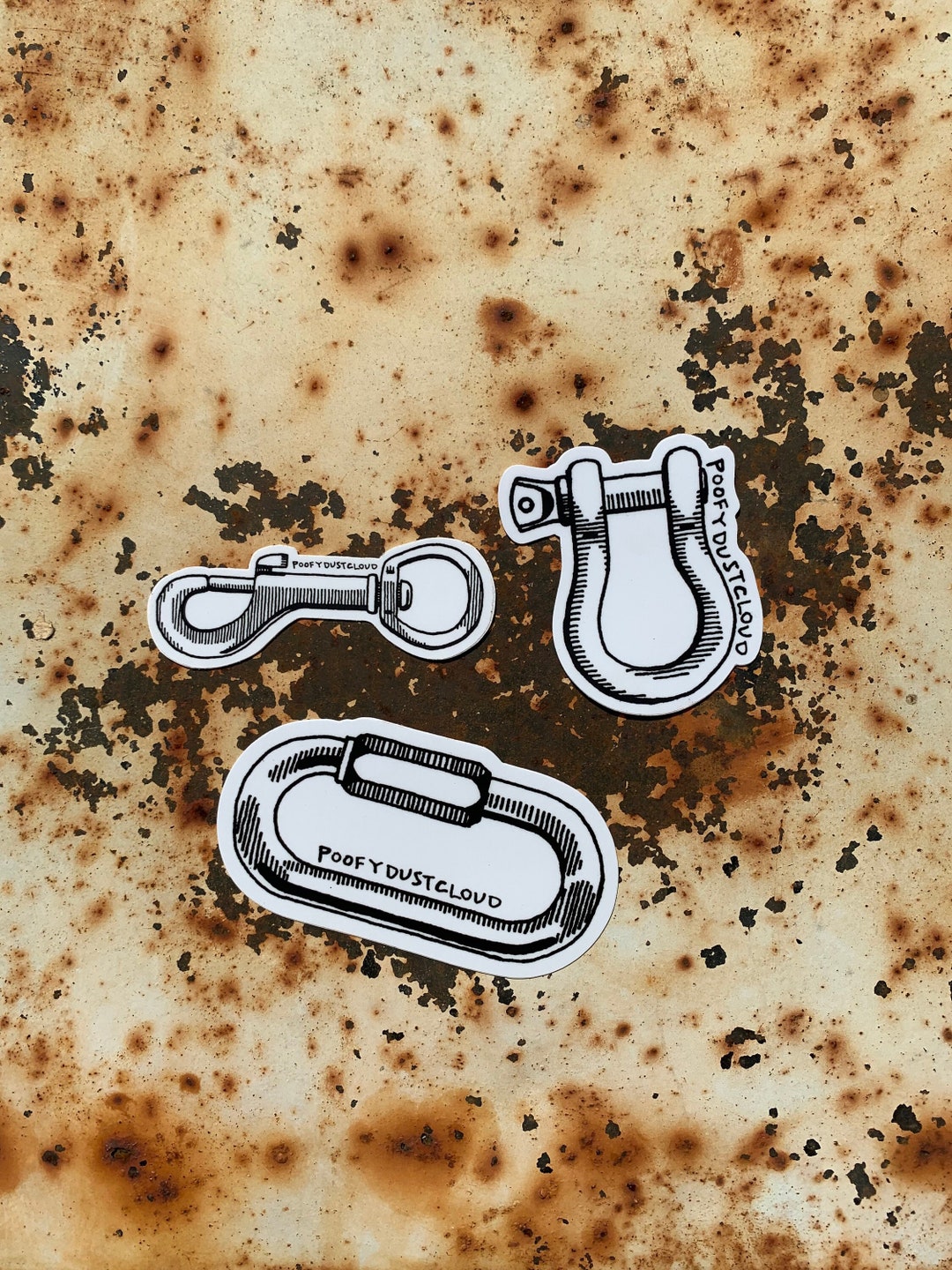 Shackle Sticker Hardware Fastener Stickers (3 Designs - Key Ring, Shackle, Locking ...