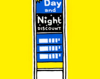 day and night discount gas station sign sticker