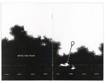 white line fever hand-spot-colored artist book