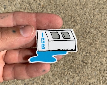 melting ice cooler sticker