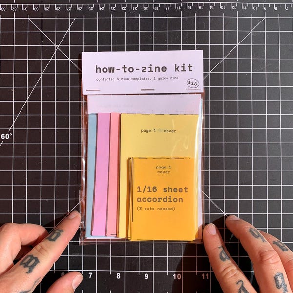 how-to-zine zine-making kit with templates and instructions