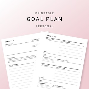 Doelplanner Afdrukbare persoonlijke | | voor | Tracker voor het instellen van doelen | Projectplanner Lay-out | Productiviteit Planner