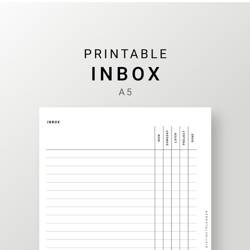 A5 Getting Things Done Printable Planner Inserts GTD Method Etsy Canada