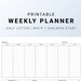 Weekly Planner Printable Half Letter, Week on One Page, Undated Grid ...