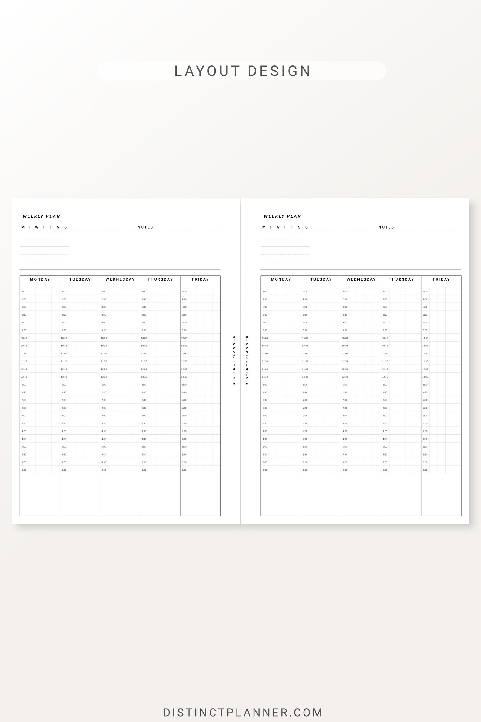 A5 Undated Weekly Time Blocking Printable Best Time Management Template ...