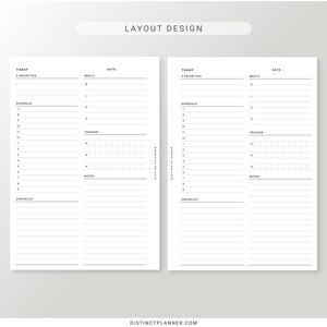 Daily A5 Planner Inserts Printable, Hourly Schedule Organizer Template ...
