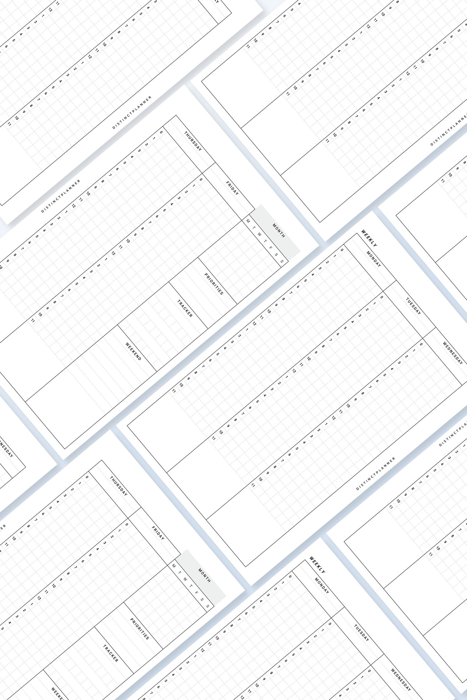 Half Letter Inserts, Undated Weekly Time Blocking, Printable Planner