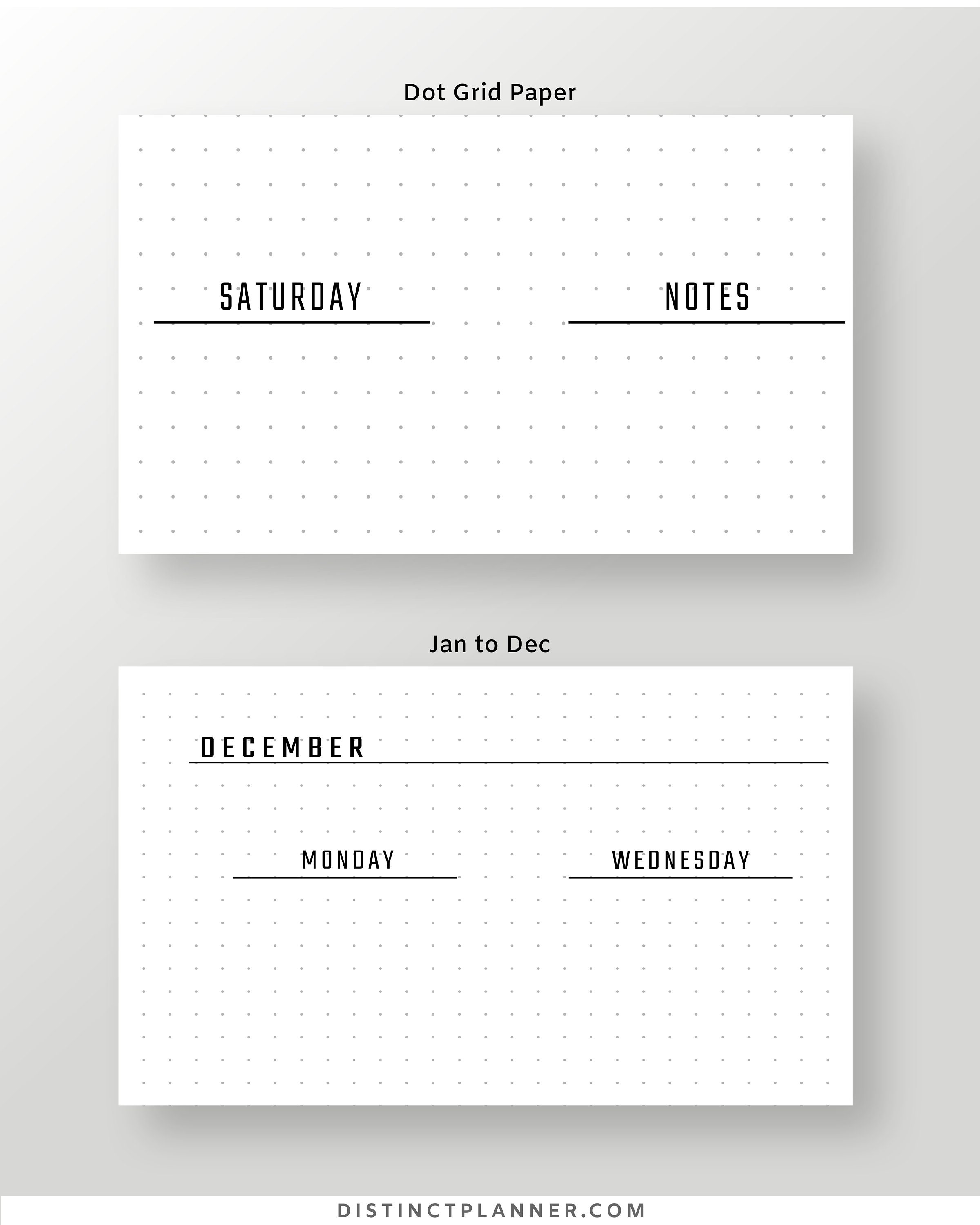 Weekly Bullet Journal Template A5 Dot Grid Planner Printable | Etsy