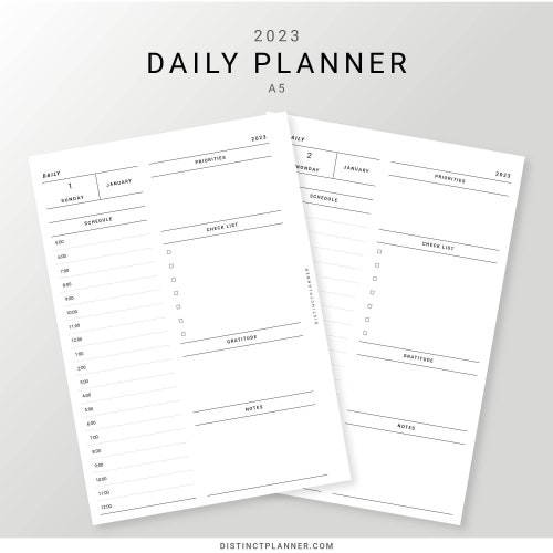 A5 Daily Planner Inserts Printable Editable Daily Organizer - Etsy