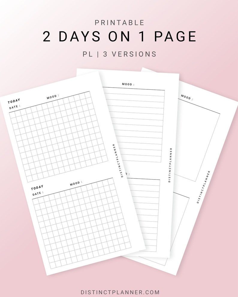 Personal Inserts Daily Planner Printable Template Undated - Etsy