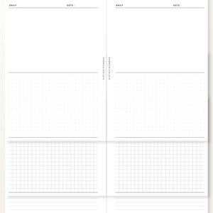 A5 Inserts, Daily Planner Printable, Drawing Journal Template, Daily ...