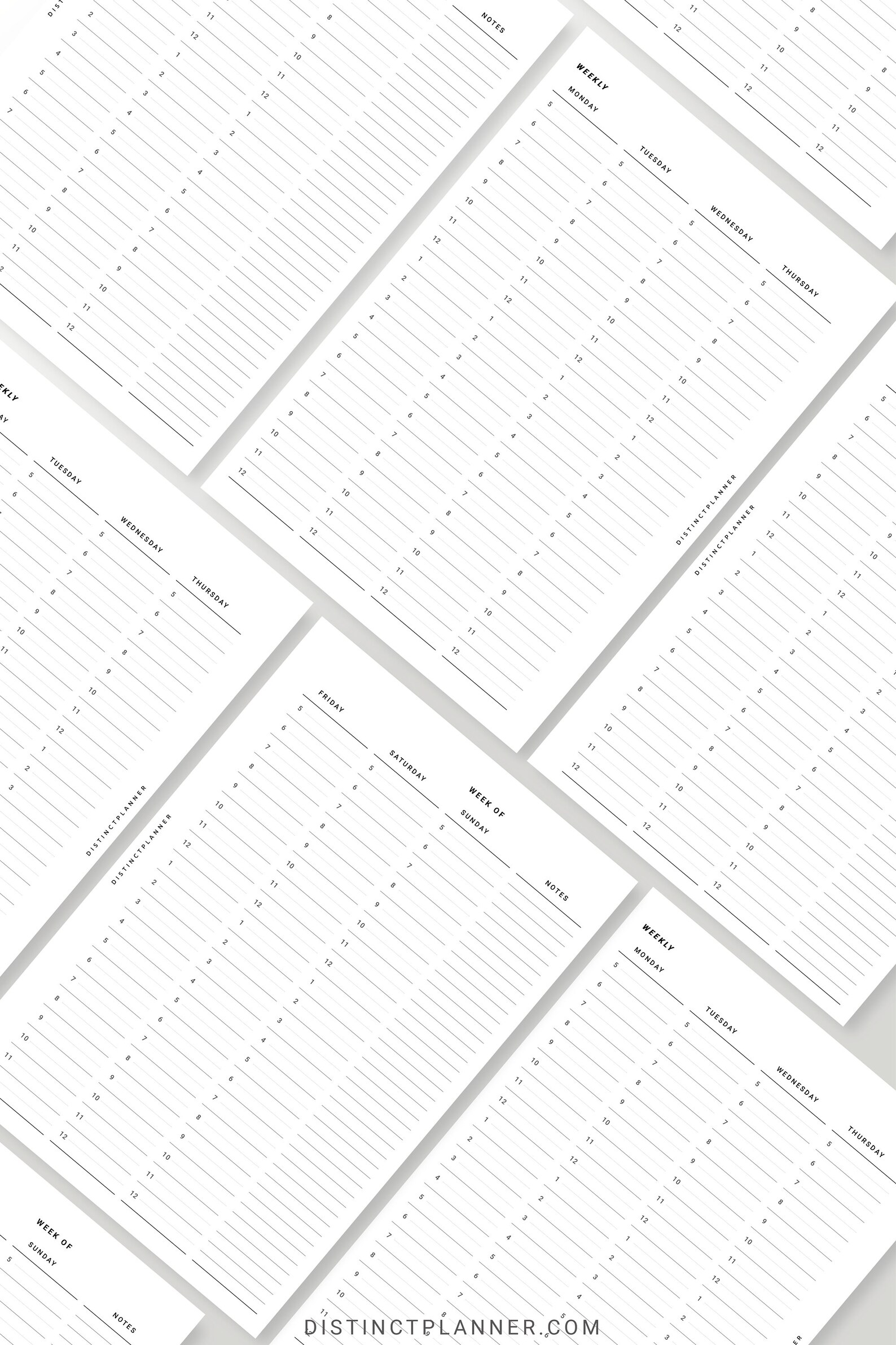 A5 Inserts, Weekly Timetable Printable, Hourly Schedule Agenda, 5 Am ...
