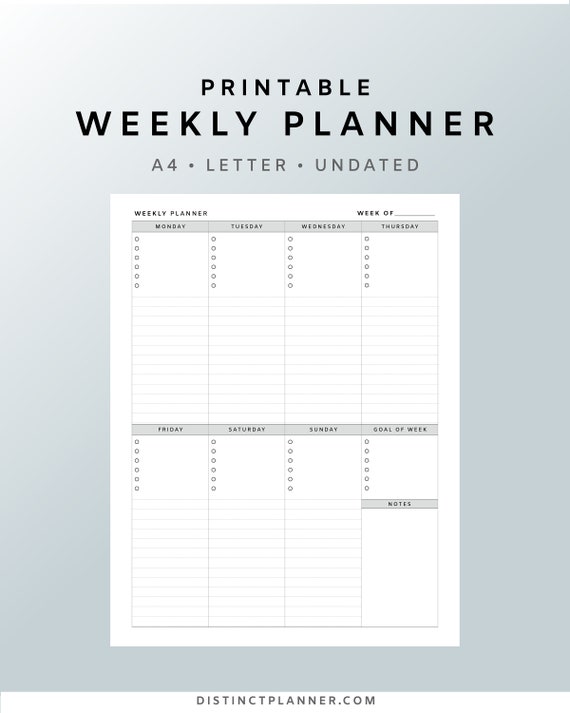 Paper Calendars Planners Week At A Glance Printable Planner Weekly Paper Calendars Planners Week At A Glance Printable Planner Weekly
