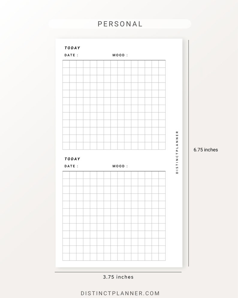 Personal Inserts Daily Planner Printable Template Undated - Etsy