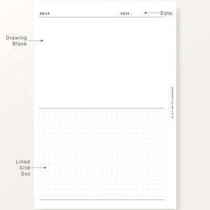A5 Inserts, Daily Planner Printable, Drawing Journal Template, Daily ...