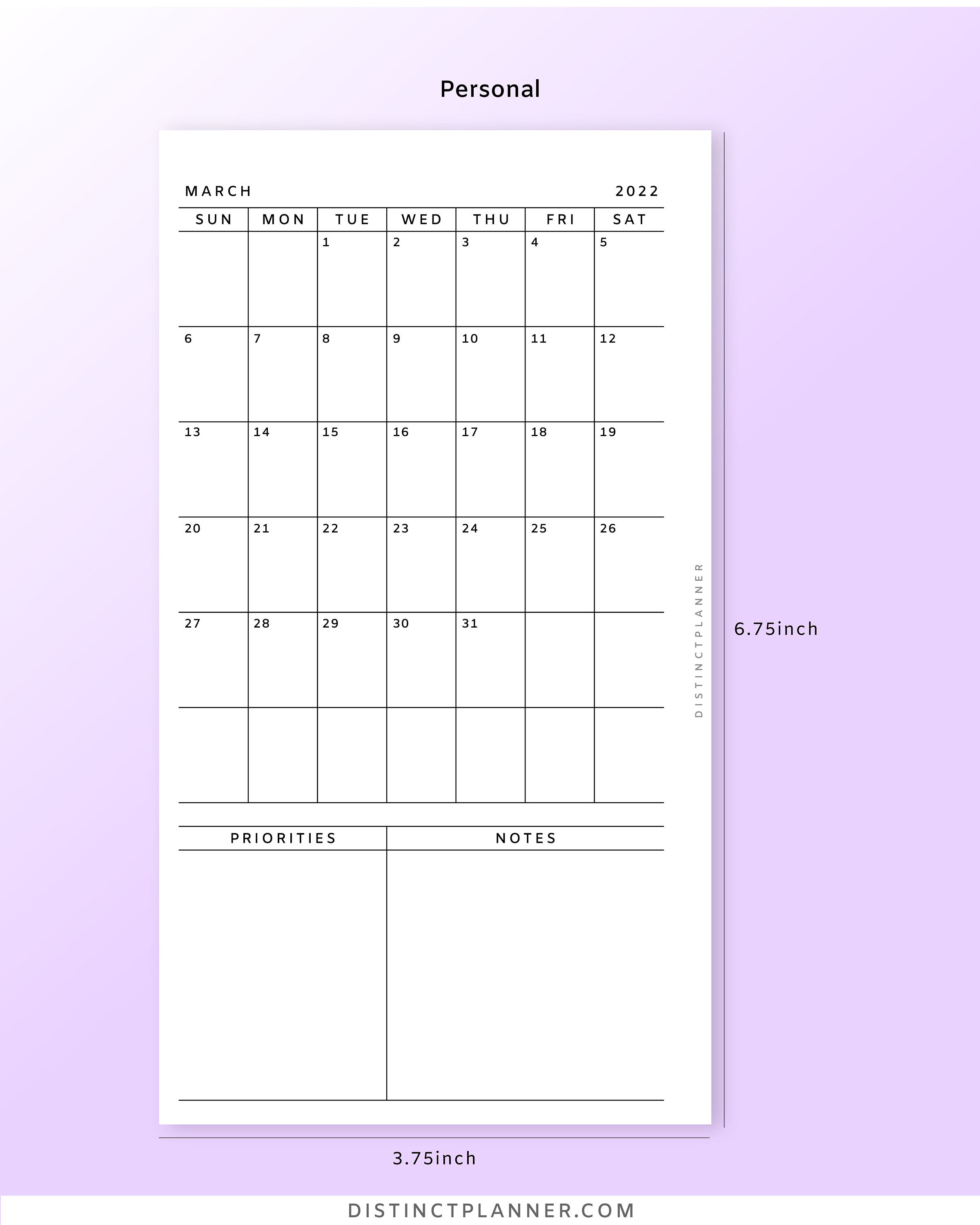 2021 2022 Monthly Planner Printable
