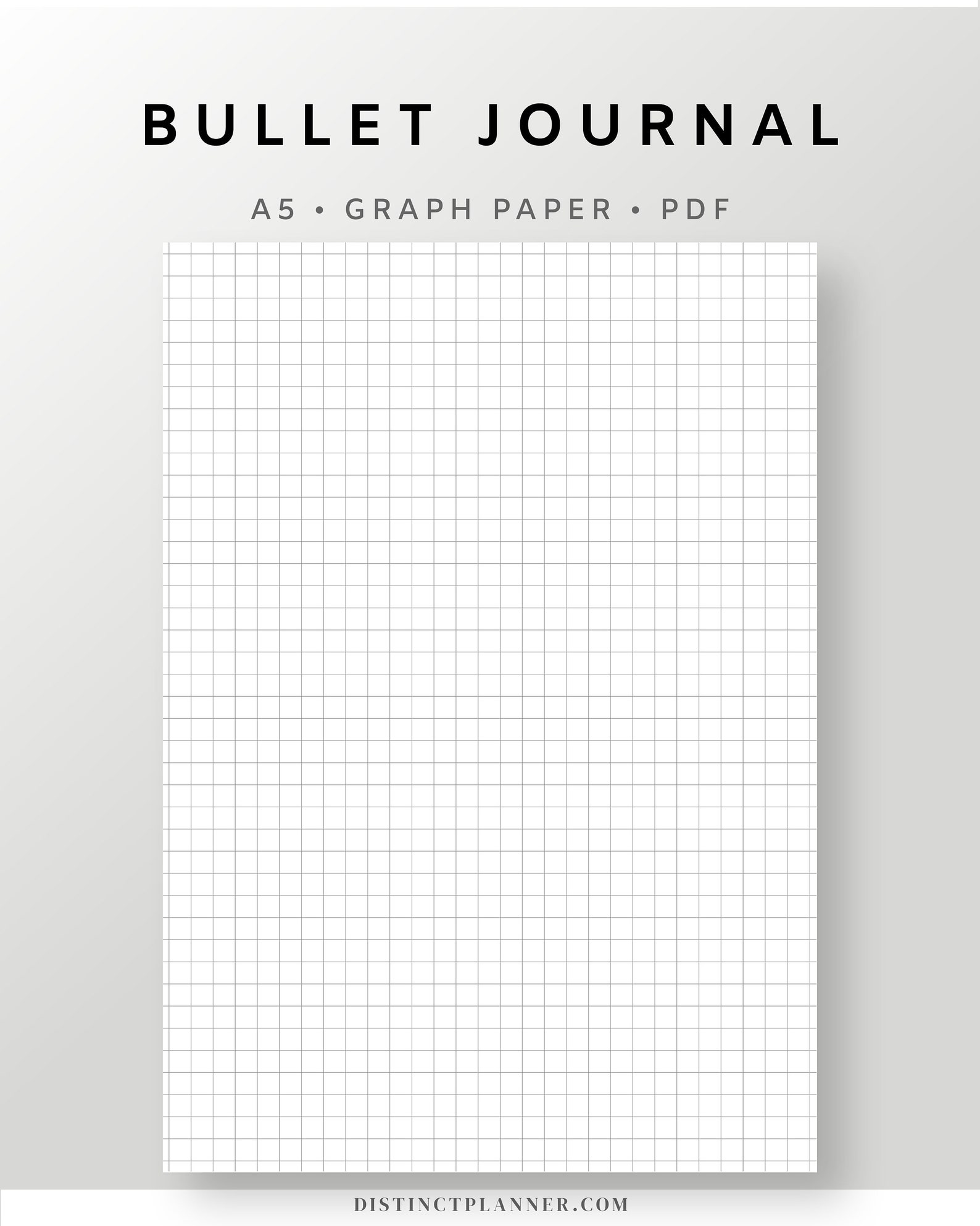 a5 printable graph paper bullet journal paper pdf 5mm etsy