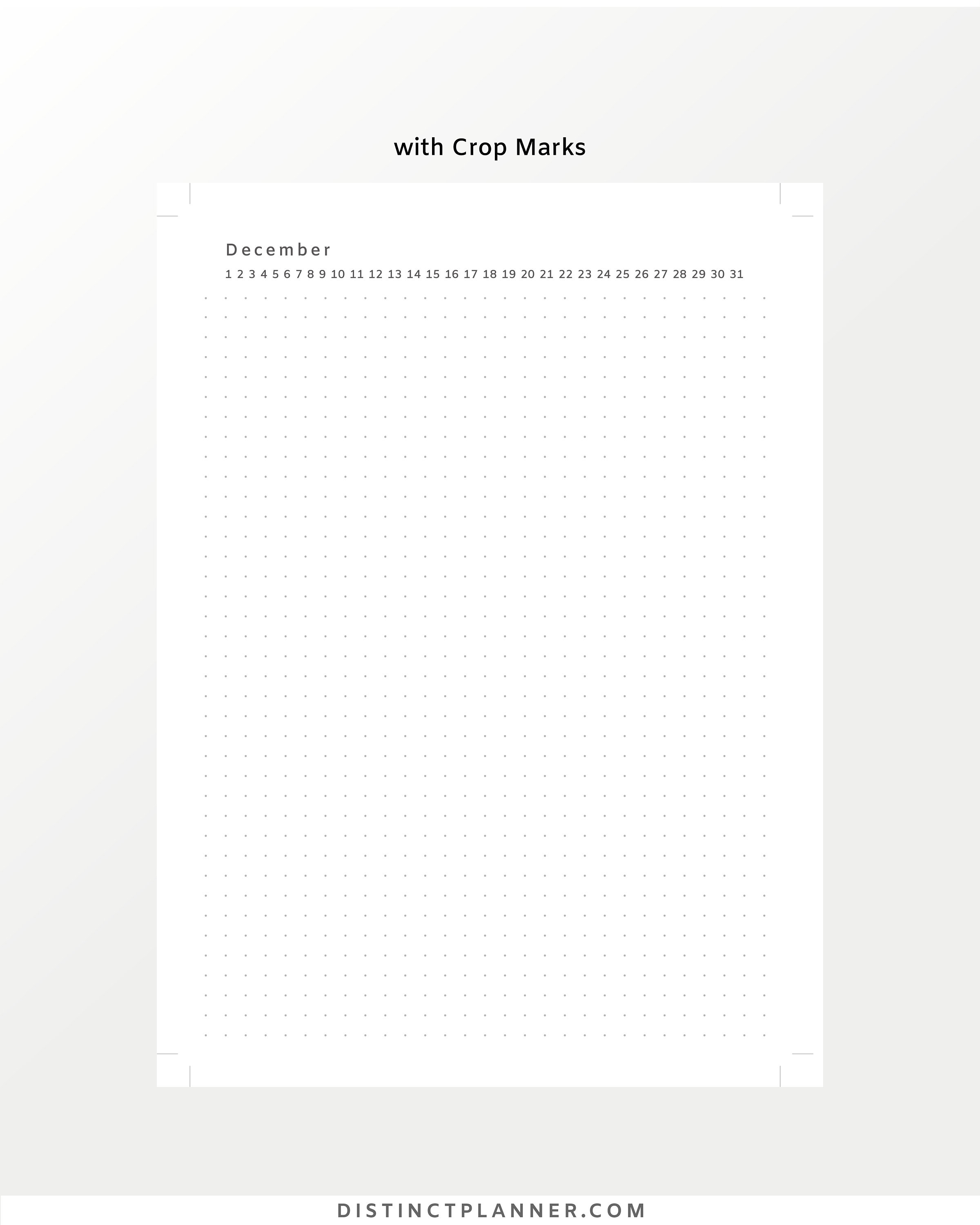 A5 Dotted Bullet Journal Printable Monthly Note Paper Dot Grid Bujo ...