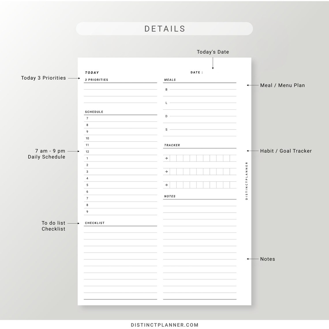 Daily A5 Planner Inserts Printable, Hourly Schedule Organizer Template ...