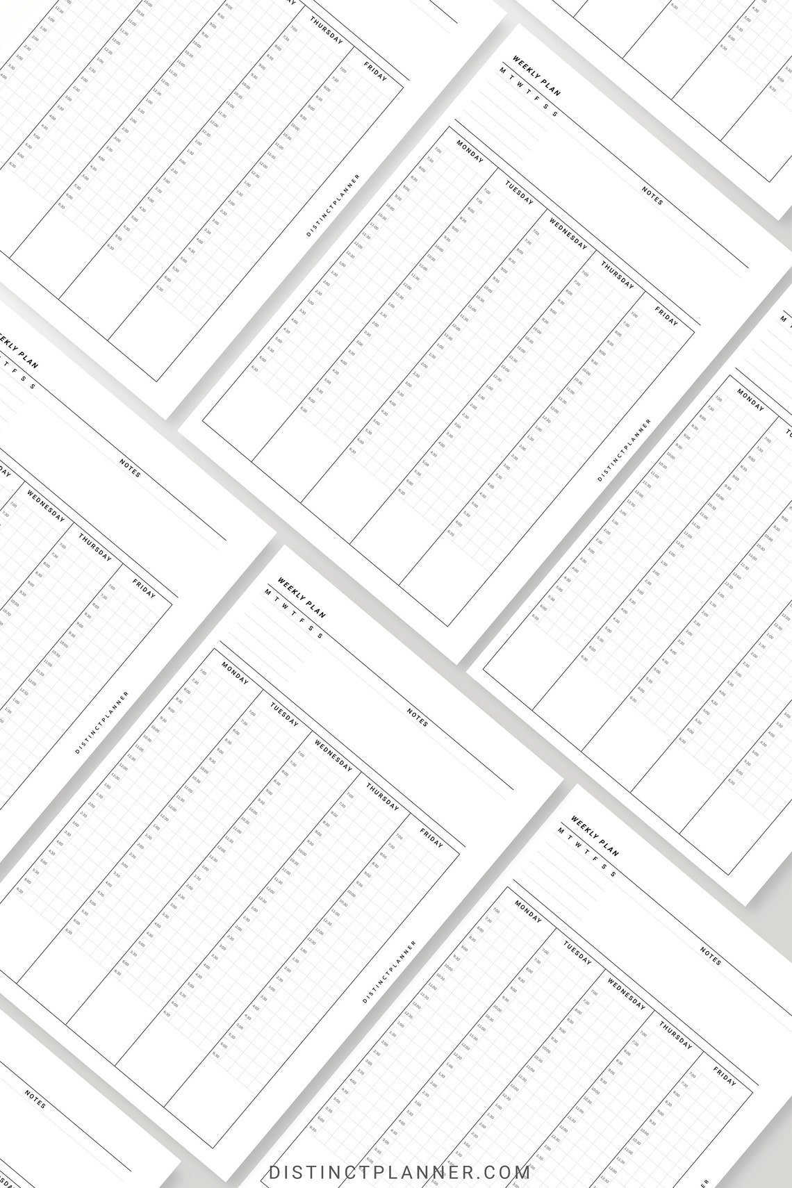 A5 Undated Weekly Time Blocking Printable Best Time Management Template ...