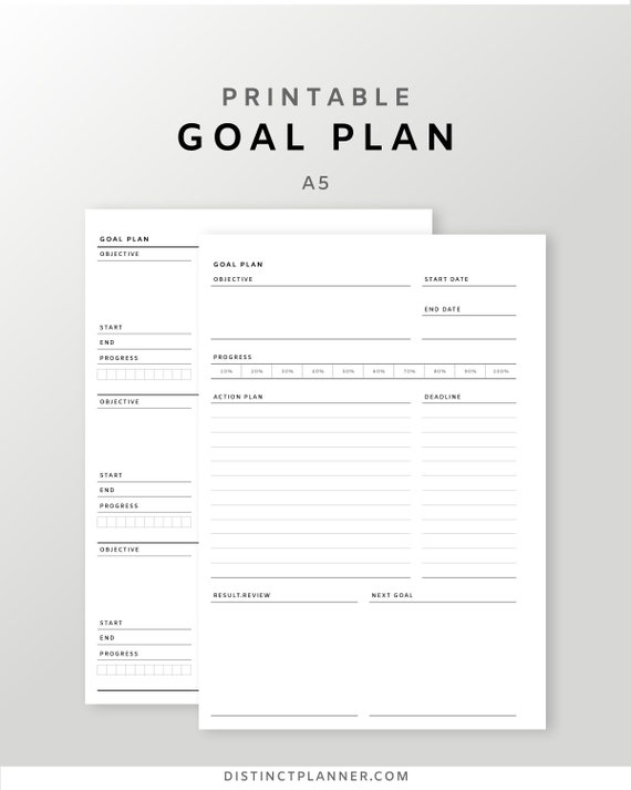 Goal Planner Printable A5 Goal Planning Template Goal - Etsy