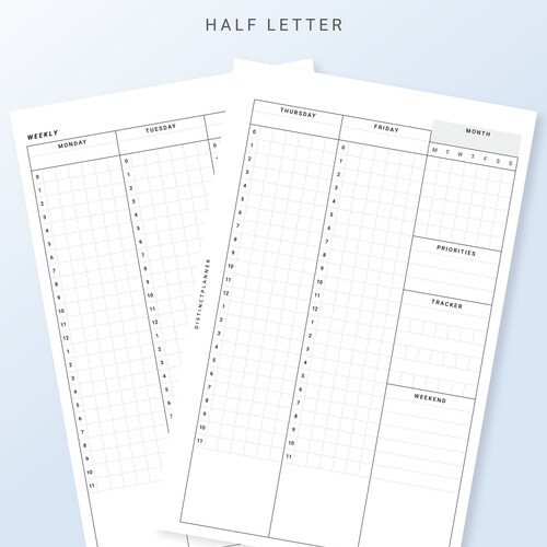 Printable Weekly Planner &amp; Organiser Week to View Hourly - Etsy