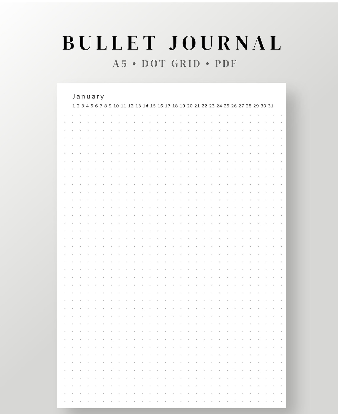 Dotted Bullet Journal Printable Bujo Paper Dot Grid Paper | Etsy