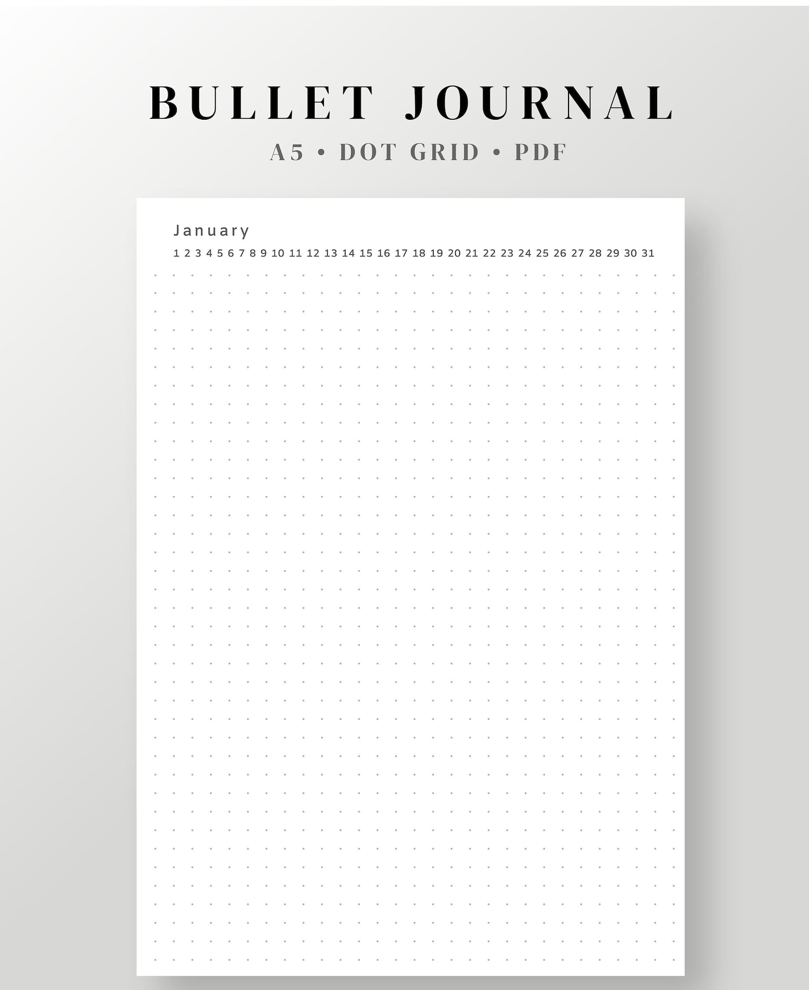 Dotted Bullet Journal Printable Bujo Paper Dot Grid Paper | Etsy