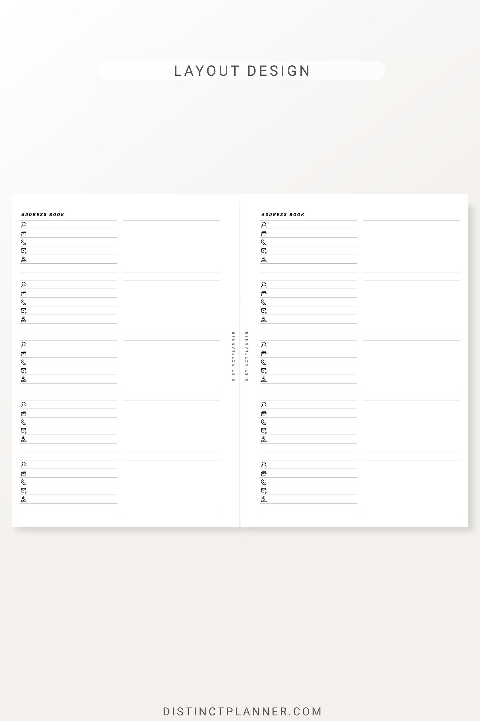 A5 Address Book Printable Inserts, Contact List Template Planner Refill ...