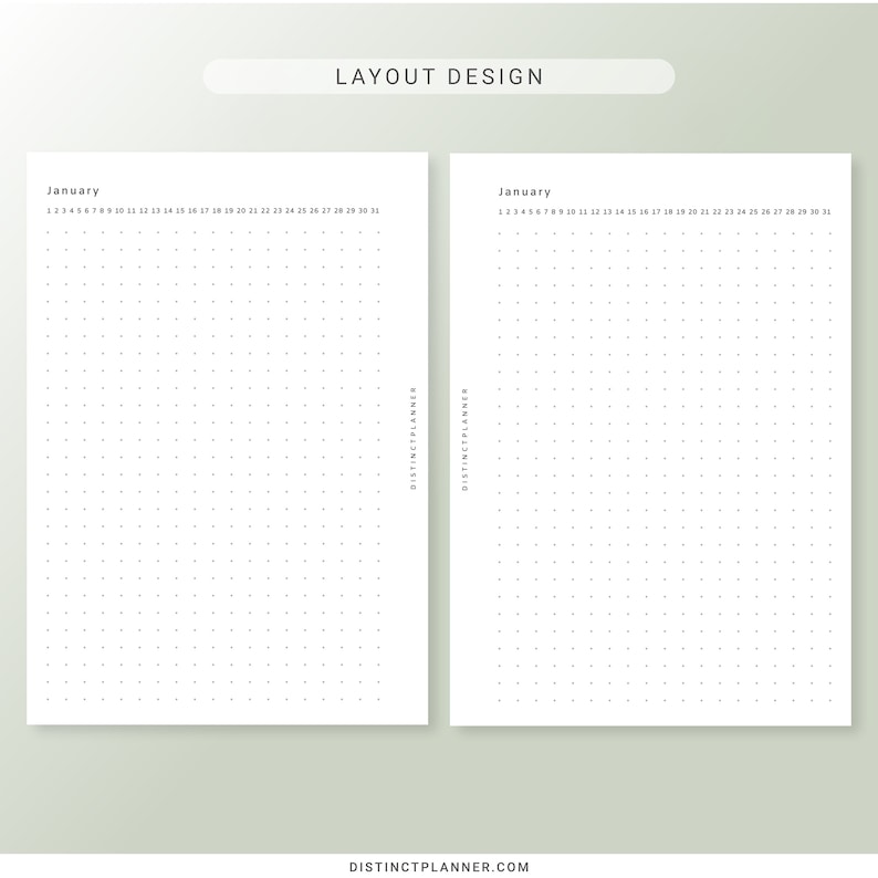 A6 Inserts, Bullet Journal Printable Dot Grid, Undated Monthly Notes ...
